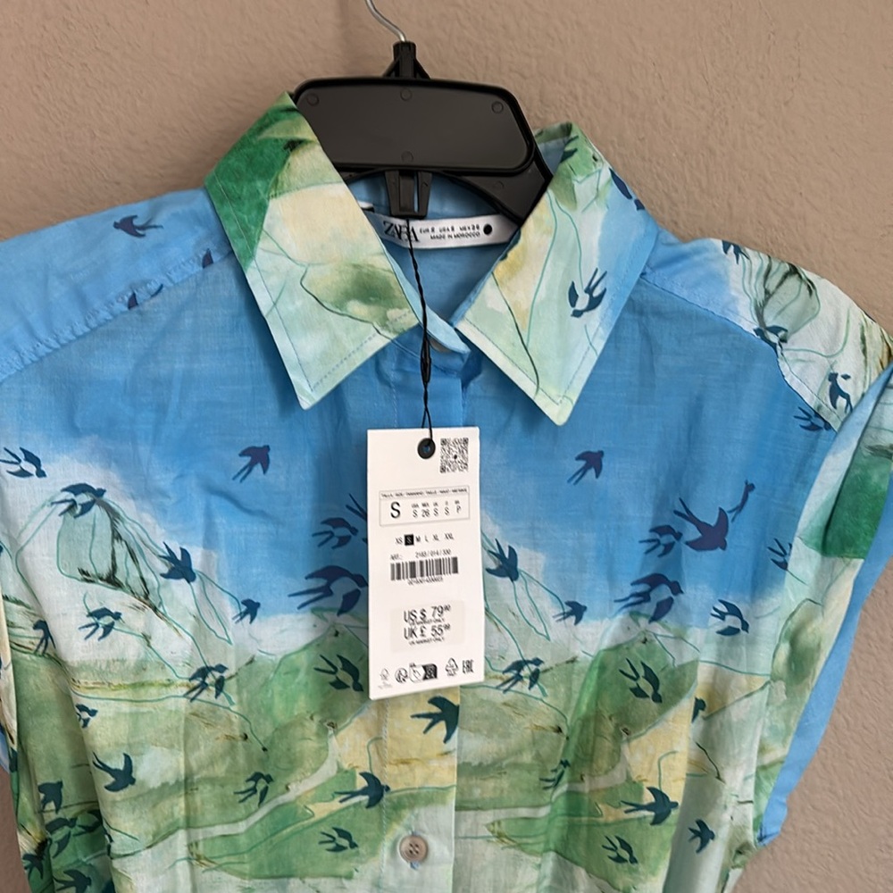 Zara printed shirt dress ZW collection 2183/014 - Picture 10 of 11